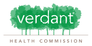 verdant health commission logo green tree with words verdant in canopy