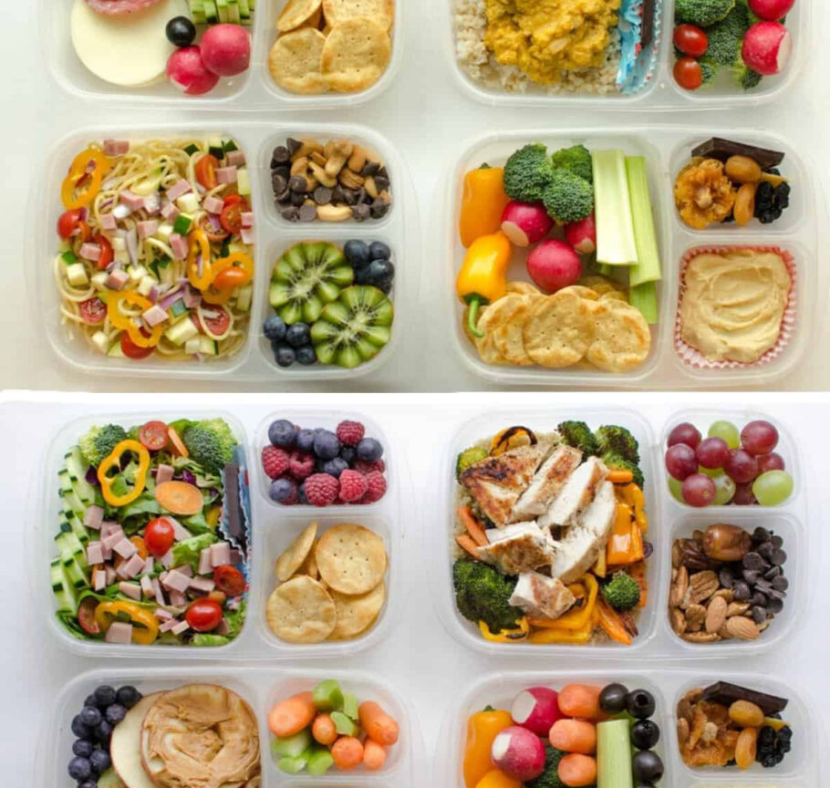 healthy lunch and snacks
