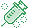 Green icon of flu shot